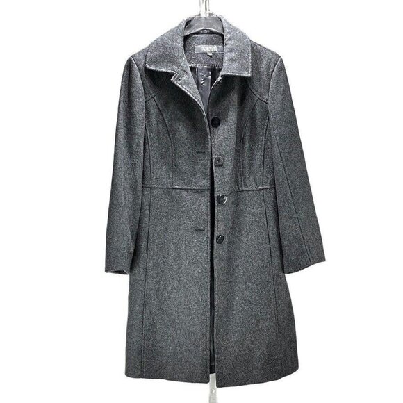 Kenneth Cole Reaction Womens Gray Wool Blend Coat Size 8 Dry Clean Only - Picture 3 of 16